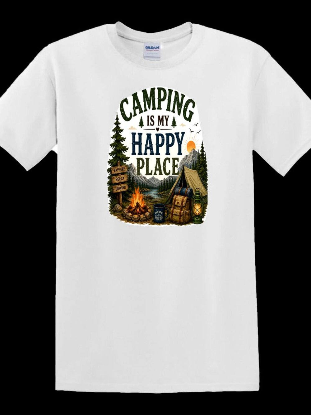 Camping Is My Happy Place - T-Shirt